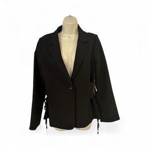 Aqua Black Blazer with Lacing on Sides Size L